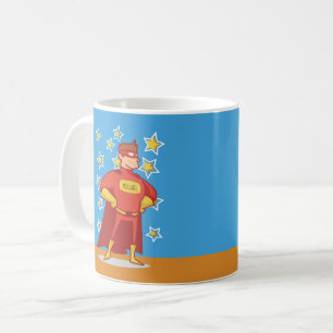 Taza De Café Día del Padre de Superhéroe de nombre personaliz