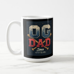 Taza De Café Día del Padre del Béisbol Vintage de Papá OG Perso
