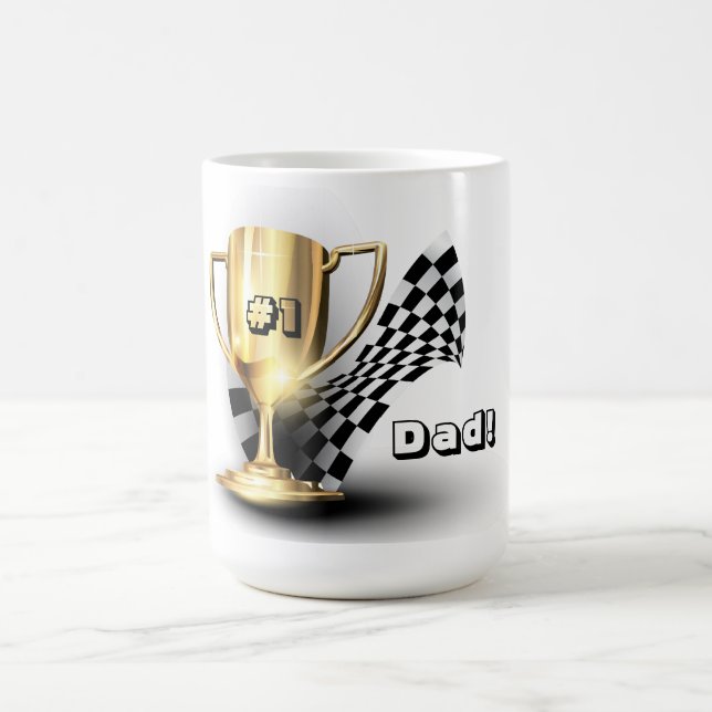 Taza De Café Día del Padre del Trofeo de Oro NUmber One Dad (Centro)