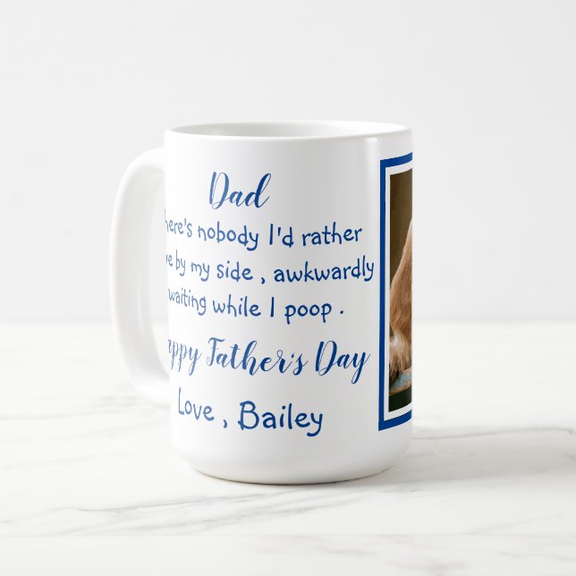 Taza De Café Día del Padre - Divertido papá de perro - Humor de (Anverso izquierdo)