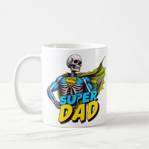 Taza De Café Día del Padre Esqueleto Divertido Superpapá 