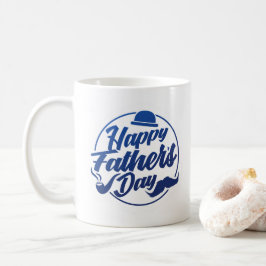 Taza De Café Día del padre feliz azul simple | Café Mug