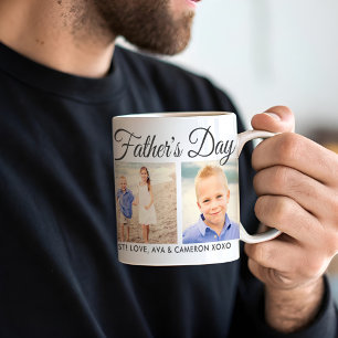 Taza De Café Día del Padre Feliz Foto Grises Escritura