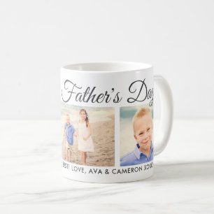 Taza De Café Día del Padre Feliz Foto Grises Escritura