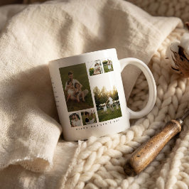Taza De Café 'Día del Padre Feliz' Regalo de Collage de 6 Fotos