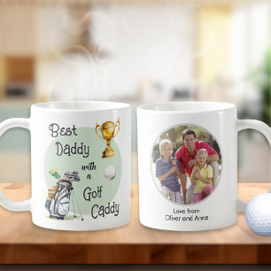 Taza De Café Día del Padre Golf Daddy Foto Personalizada