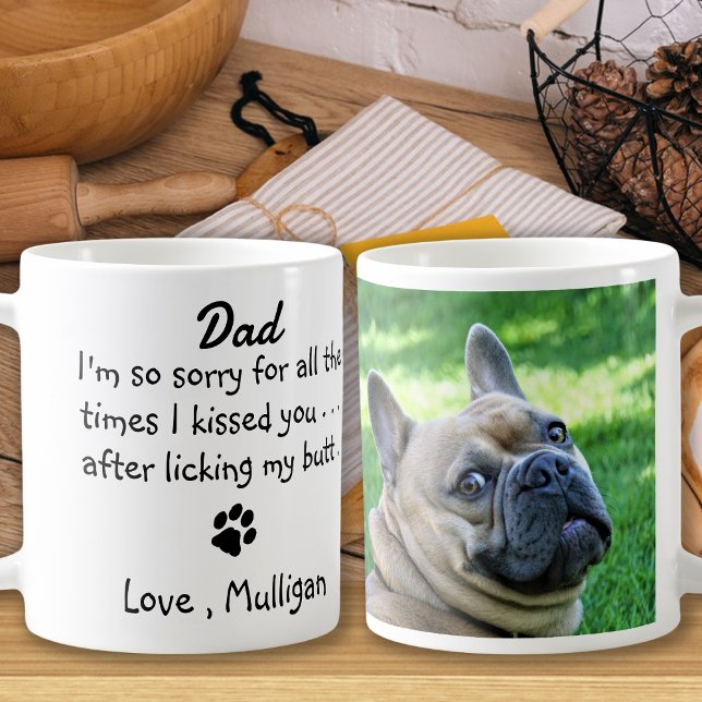 Taza De Café Día del Padre - Graciosa foto del Mascota de papá  (Subido por el creador)