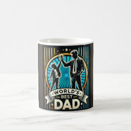 Taza De Café Día del padre Neon Art Black