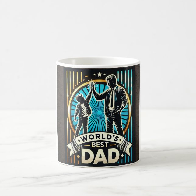 Taza De Café Día del padre Neon Art Black (Centro)