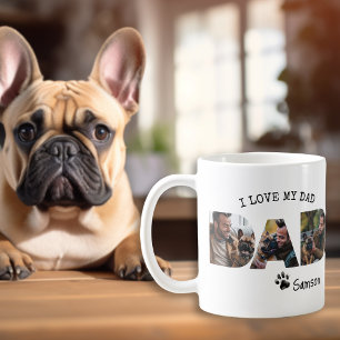 Taza De Café Día del Padre Papá De Perro Plantilla de Foto