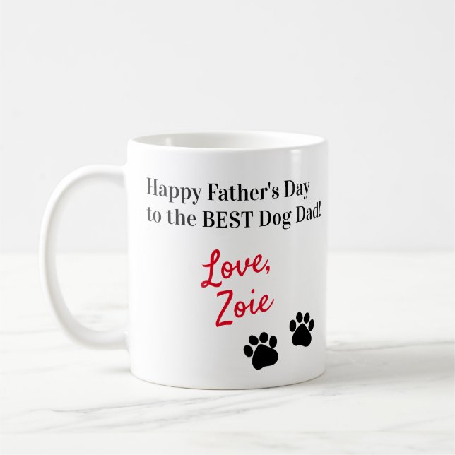 Taza De Café Día del padre personalizado del perro (Izquierda)