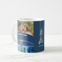 Taza De Café Día del Padre Rey de Ajedrez Metálico Diamante Azu