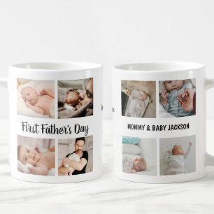 Taza De Café Día del Padre Simple Personalizado 8 Fotos
