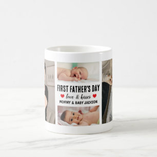 Taza De Café Día del Padre Simple Personalizado con 4 Fotos
