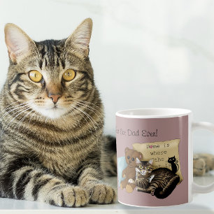 Taza De Café Día del Padre Tabby Rosa Acogedor