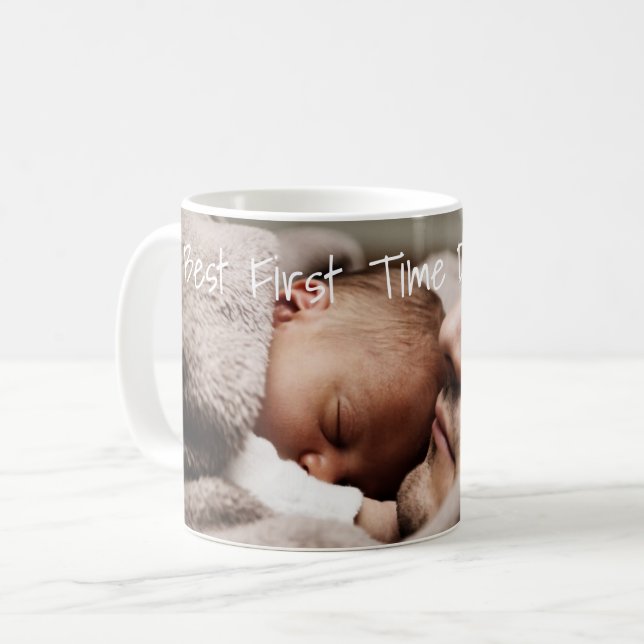 Taza De Café Día del padre tu foto mejor primer papi (Anverso izquierdo)
