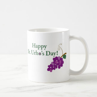 Taza De Café ¡Día del St. Urho feliz! con las uvas