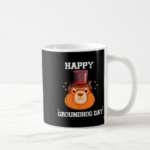 Taza De Café Día divertido de la marmota vintage feliz 2024 Cel