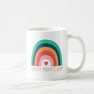 Taza De Café Día Feliz de la Madre Corazón Arcoíris Colores Mod