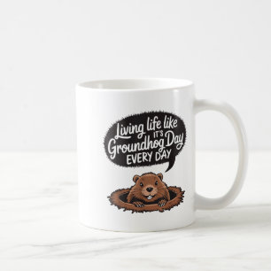 Taza De Café Día Feliz de la Marmota Ardilla Animal Amante de l