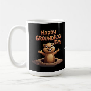 Taza De Café Día Feliz de la Marmota Celebra con Humor, Diversi