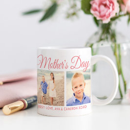 Taza De Café Día Feliz de las Madres Mamá Escritura Rosa Foto