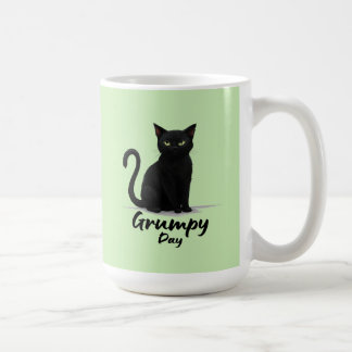 Taza De Café Día gruñón con gato negro