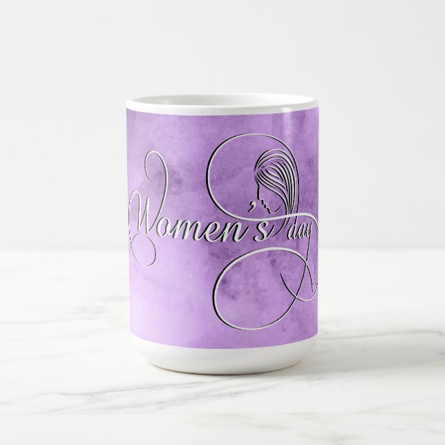 Taza De Café Día Internacional de la Mujer - Acuarela morada (Centro)