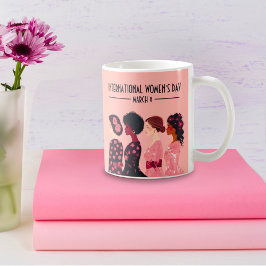 Taza De Café Día Internacional de la Mujer: Floral rosa