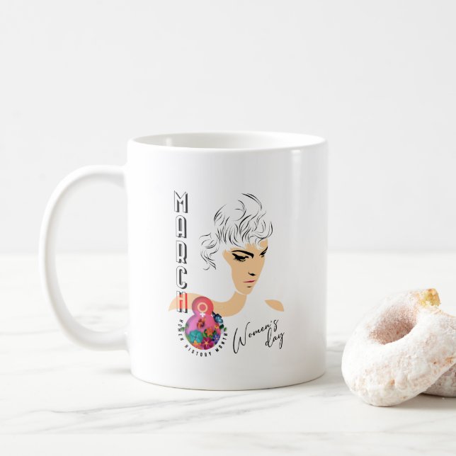 Taza De Café Día Internacional de la Mujer | Mug clásico #11 (Con donut)