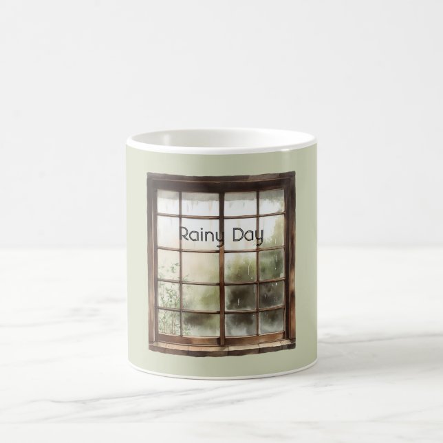 Taza De Café Día Lluvioso de Ventana Verde (Centro)