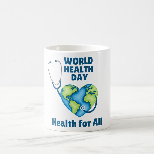 Taza De Café Día Mundial de la Salud Salud Salud para Todos (Centro)