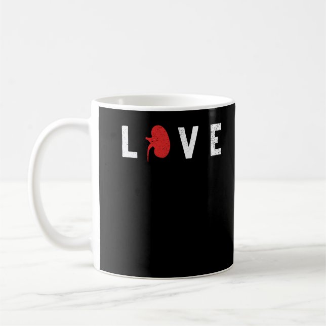 Taza De Café Día Mundial del Riñón Conciencia Salud Amor (Izquierda)