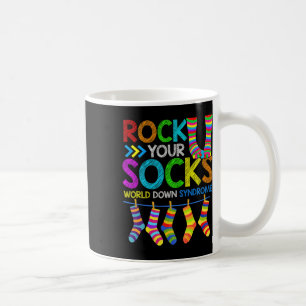 Taza De Café Día Mundial del Síndrome de Down Niños Chicas Rock
