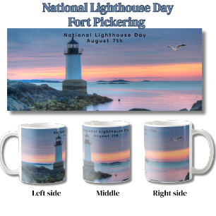 Taza De Café Día Nacional de los Faro Escena del Fuerte Pickeri