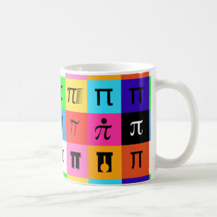 Taza De Café día pi feliz de bloques de color