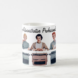 Taza De Café Día Retro Feliz de los Profesionales Administrativ