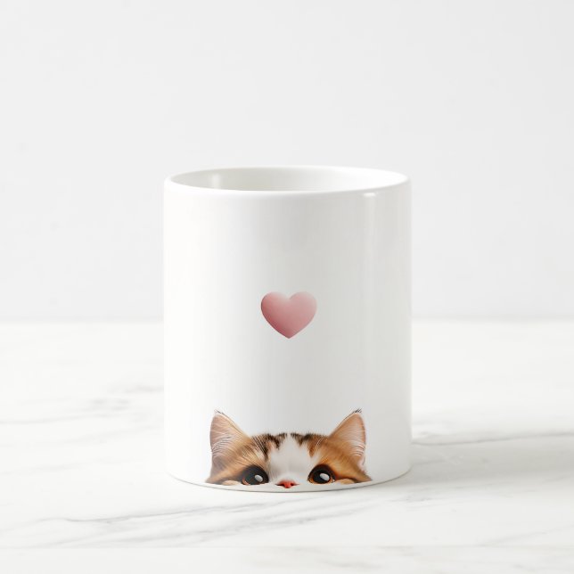 Taza De Café Día Sencillo de San Valentín de Gato (Centro)