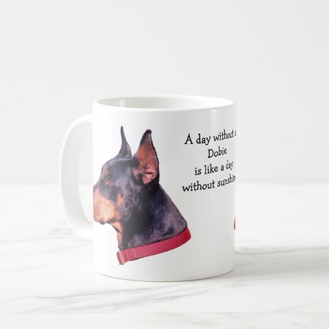 Taza De Café Día sin foto Dobie Doberman (Anverso izquierdo)