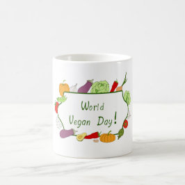 Taza De Café Día vegetariano Minimalista Café romántico