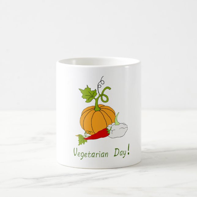Taza De Café Día vegetariano Minimalista Café romántico (Centro)