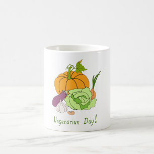 Taza De Café Día vegetariano Minimalista romántico
