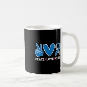 Taza De Café Diabetes Conciencia de Guerrero Paz Azul Cure Fa