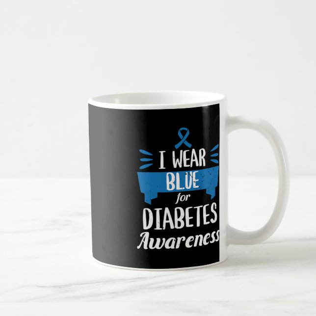 Taza De Café Diabetes Sensibilización Mes Yo Uso Azul T1 T2 (Derecha)