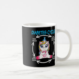 Taza De Café Diabetic Cycle Fun Unicorn Diabetes Awareness Tee