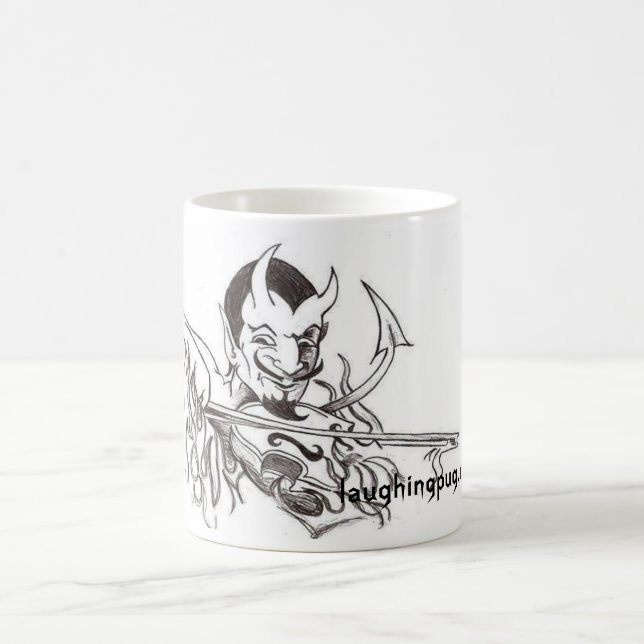 Taza De Café Diablo que juega el violín (Centro)
