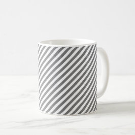 Taza De Café Diagonal gray and white stripes pattern