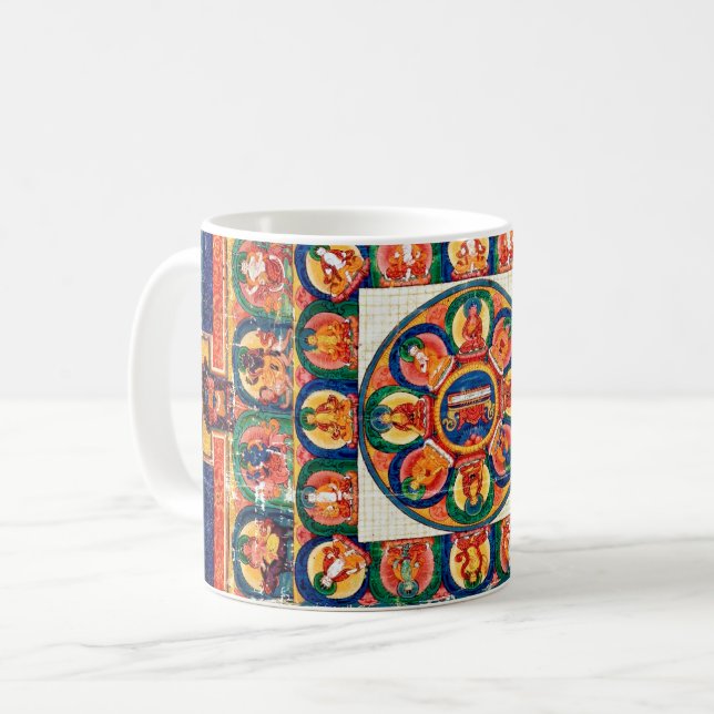 Taza De Café Diagrama cósmico de Mandala para meditación (Anverso izquierdo)
