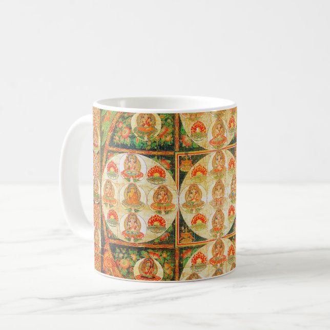 Taza De Café Diagrama cósmico de Mandala para meditación (Anverso izquierdo)