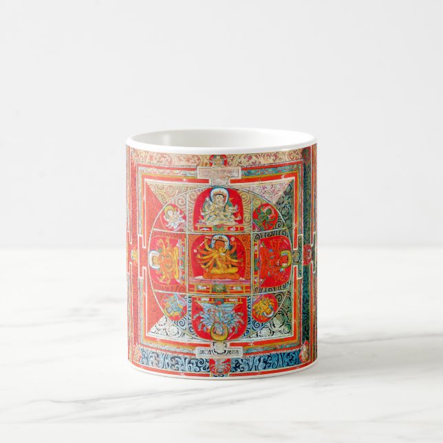 Taza De Café Diagrama cósmico de Mandala para meditación (Centro)